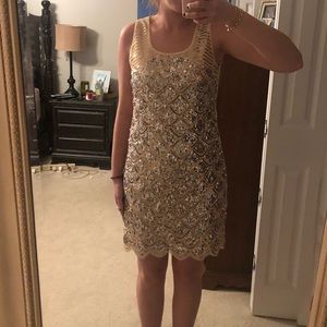 Sequined scalloped dress